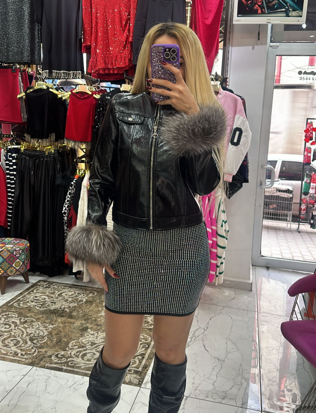 Kolları Peluş Rugan mont