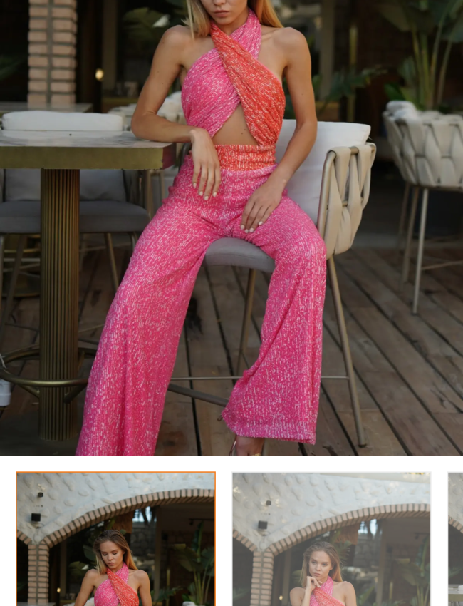 Pembe turuncu tulum