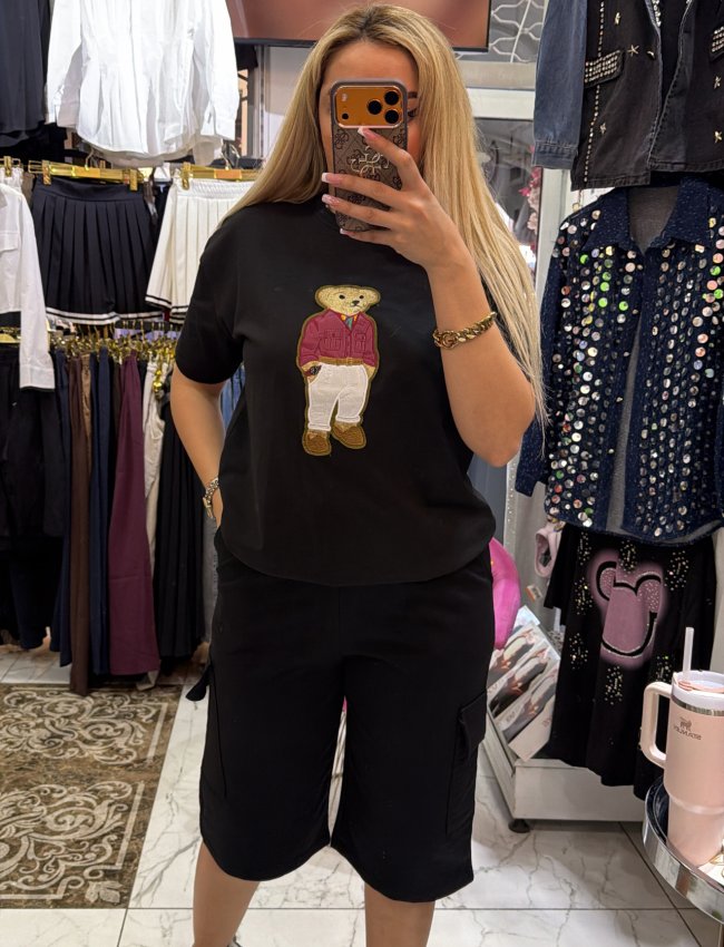 Siyah Teddy Tshirt