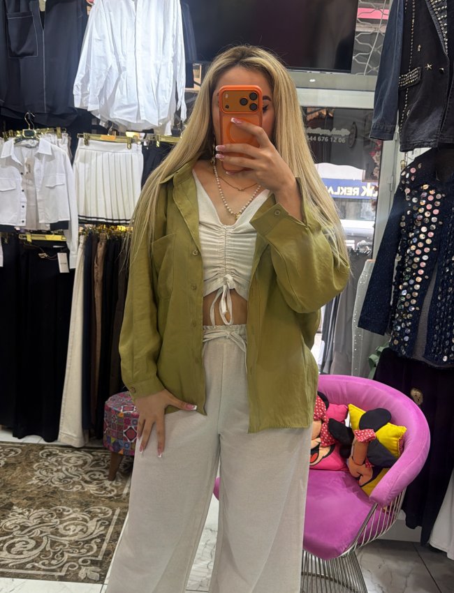 Yeşil Salaş Gömlek