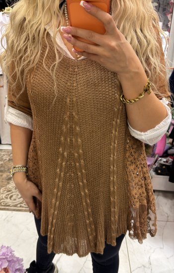 Ithal Triko Gomlekle bir bluz